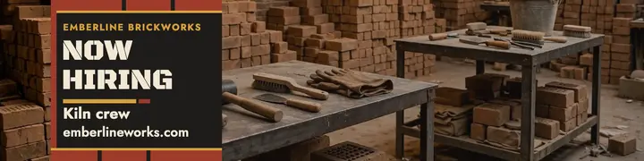 Emberline Brickworks kiln crew hiring banner template