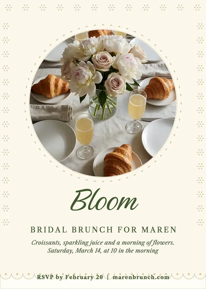 Bloom bridal brunch invitation template