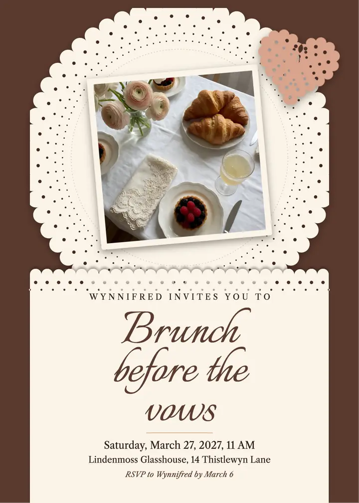 Bridal brunch lace invitation template