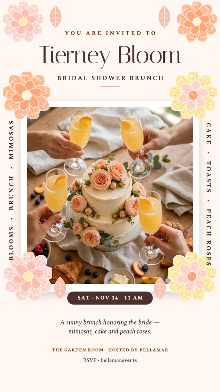 Tierney bridal brunch story invite: bridal shower brunch invite template
