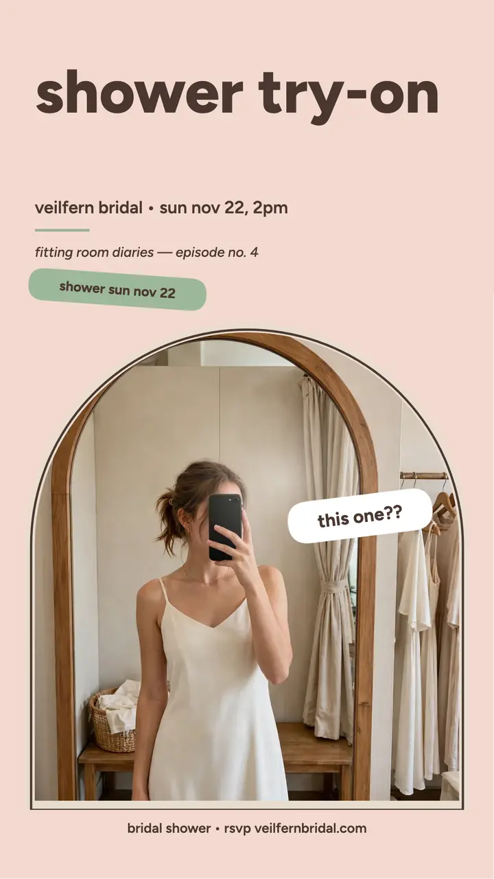 Veilfern Bridal shower try-on mirror story template