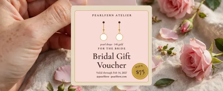 Pearlfern bridal pearl earring voucher template