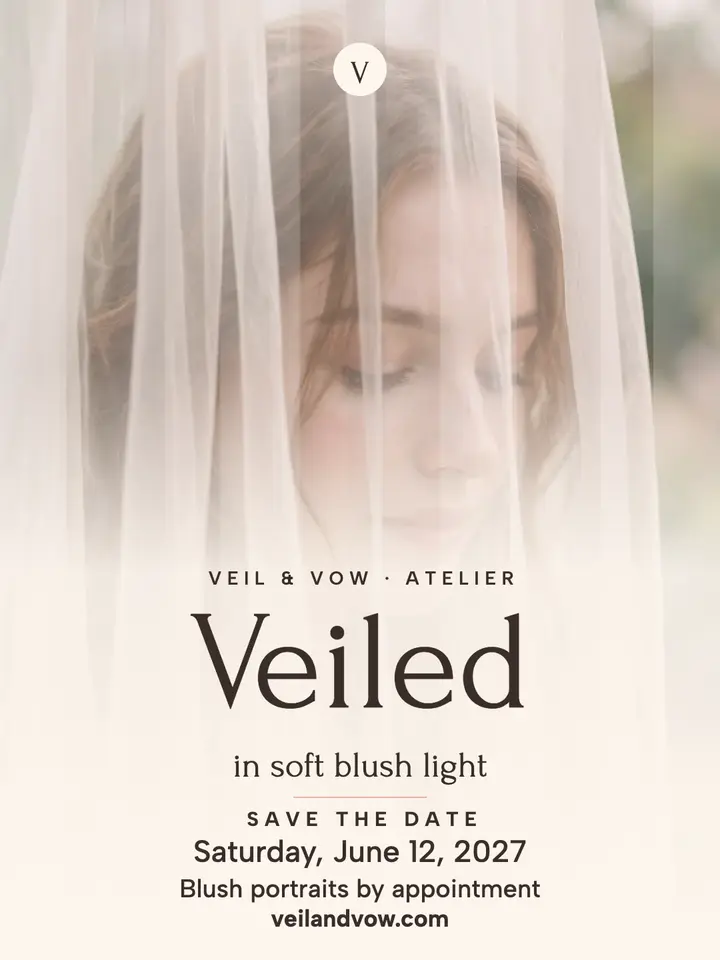 Veil and Vow veiled bridal portrait post template