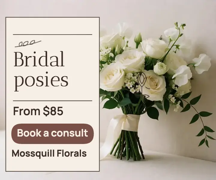 Mossquill Florals bridal posies ad template