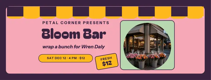 Petal Corner bridal shower bloom bar cover template