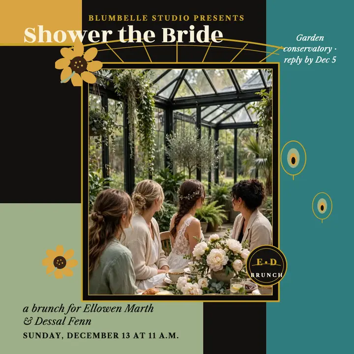 Fan panel bridal shower brunch post: bridal shower post template
