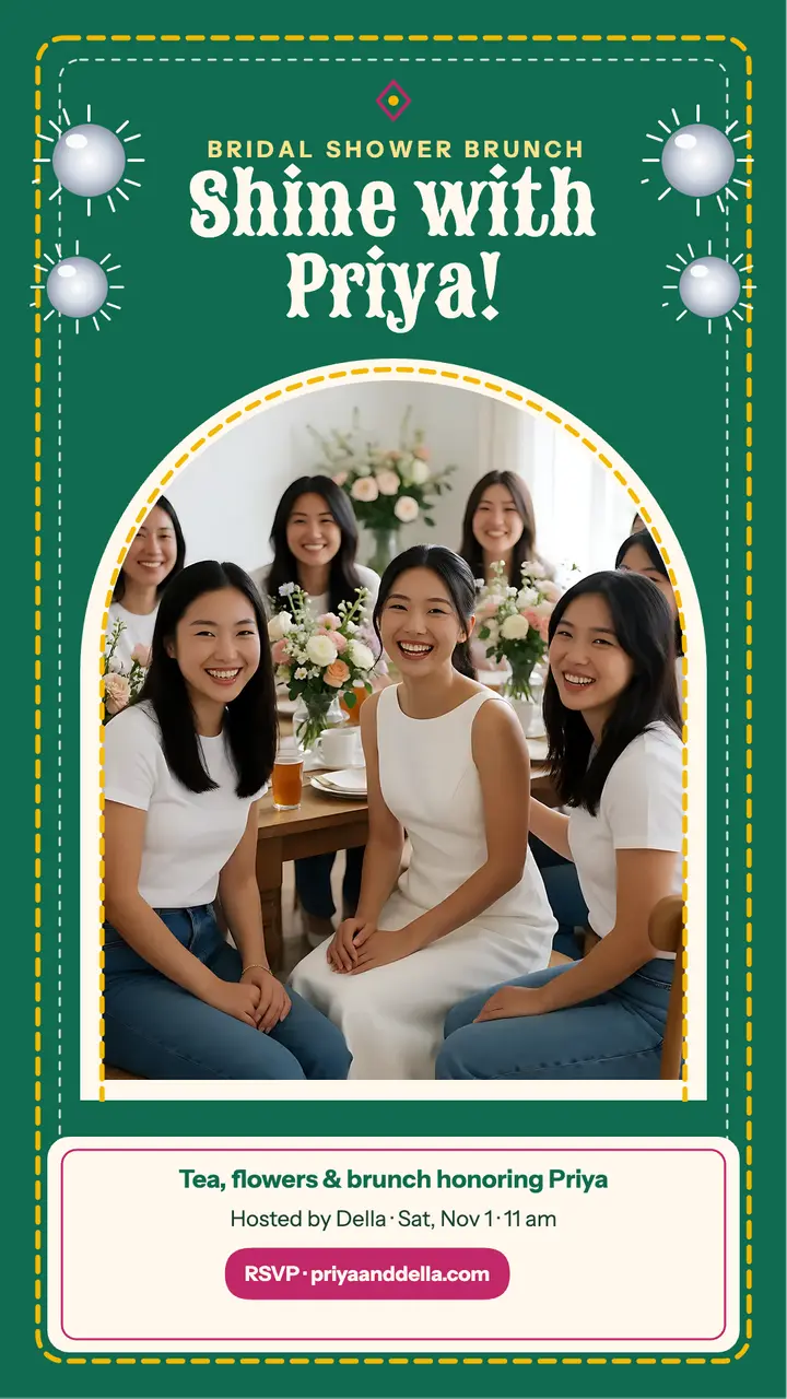 Priya bridal shower brunch mirror story template