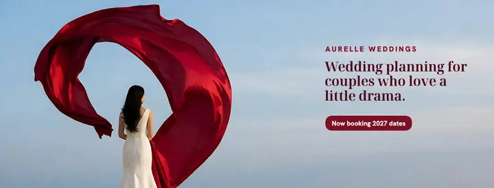 Aurelle Weddings crimson silk cover: wedding planner cover template