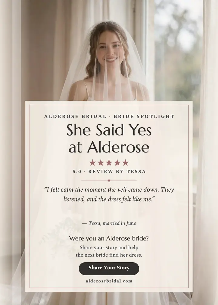 Alderose bridal spotlight review invitation: bridal review invitation template