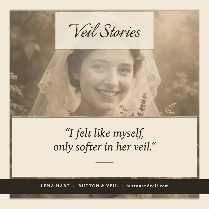 Button and Veil client story podcast cover: bridal story podcast cover template