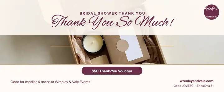 Wrenley and Vale bridal thank-you voucher template