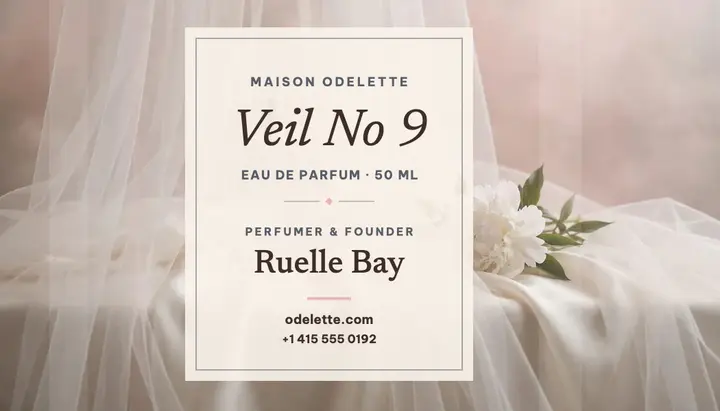 Odelette Veil No 9 bridal card template