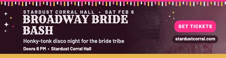 Broadway Bride Bash disco cowgirl billboard template