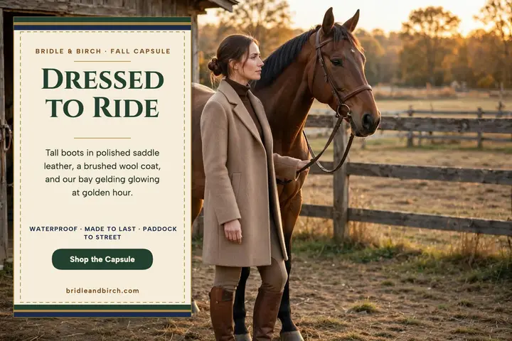 Bridle and Birch fall capsule postcard template