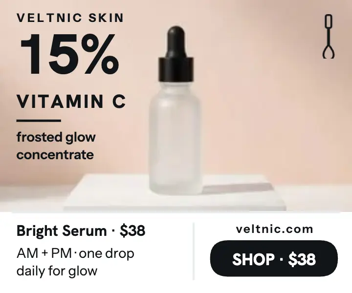Veltnic 15% bright serum frosted ad template