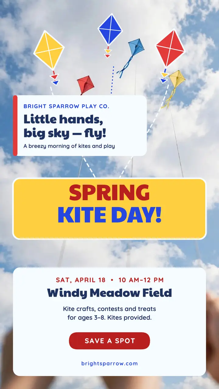 Bright Sparrow spring kite day story template