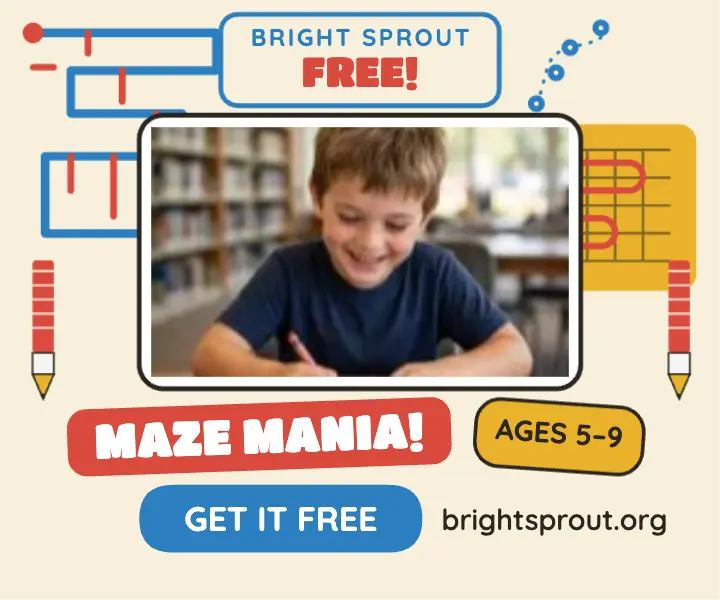Bright Sprout maze printable ad template