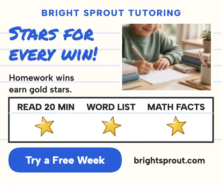 Bright Sprout stars tutoring ad: tutoring ad template