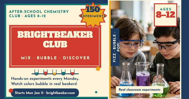 Brightbeaker chemistry club enrollment post template