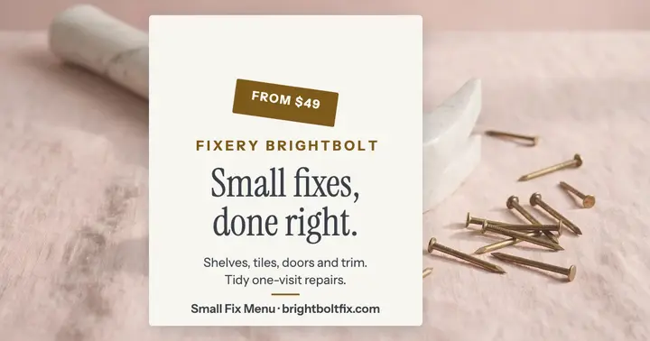 Fixery Brightbolt marble handyman post template