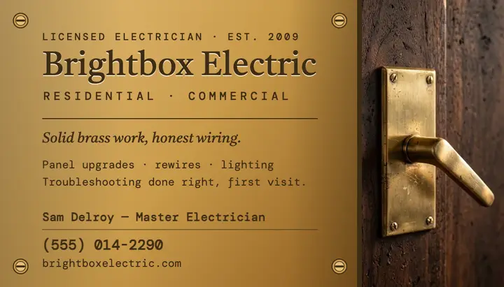 Brightbox brass plaque business card template