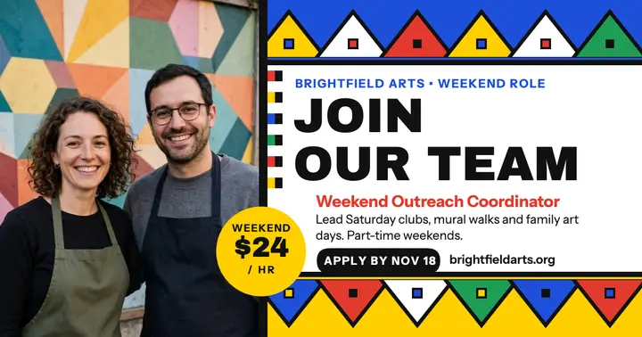 Brightfield Arts weekend coordinator hiring post template
