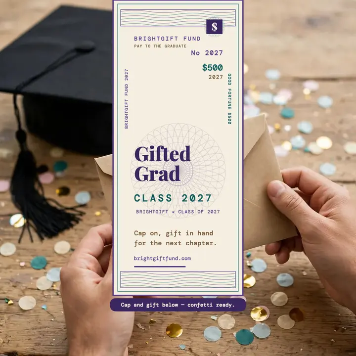 Brightgift graduation money gift post template