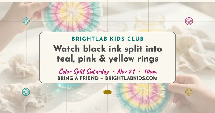 Brightlab color split Saturday post: science club post template