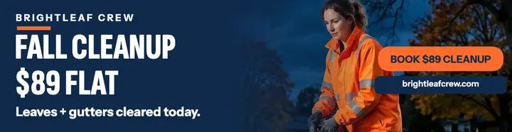 Brightleaf Crew fall cleanup billboard template