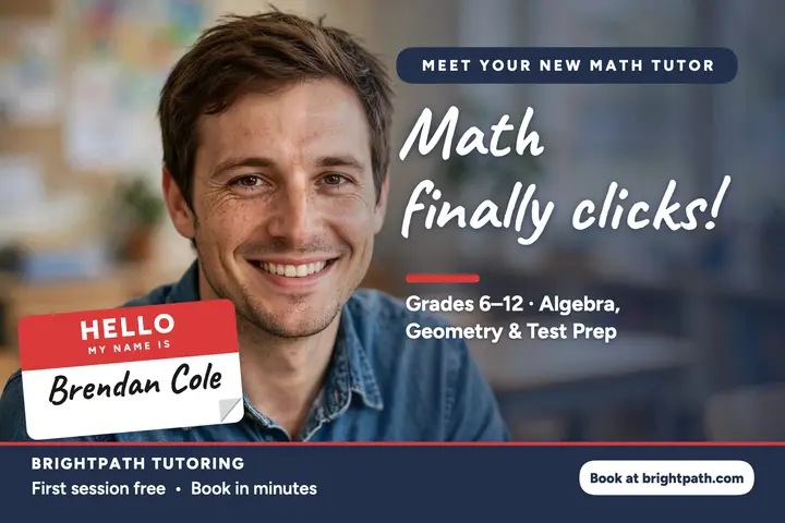 Brendan Cole math tutor hello postcard: tutor postcard template