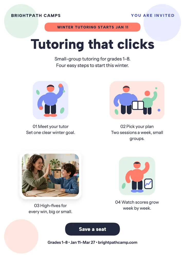 Brightpath winter tutoring invitation template
