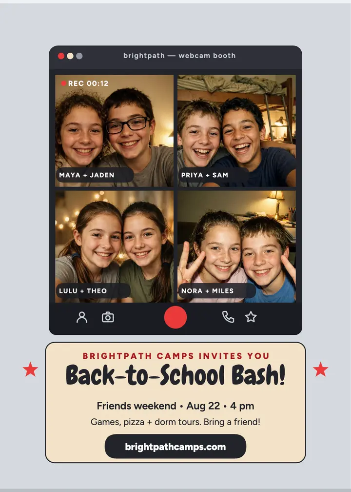 Brightpath back-to-school webcam invite: back to school invitation template