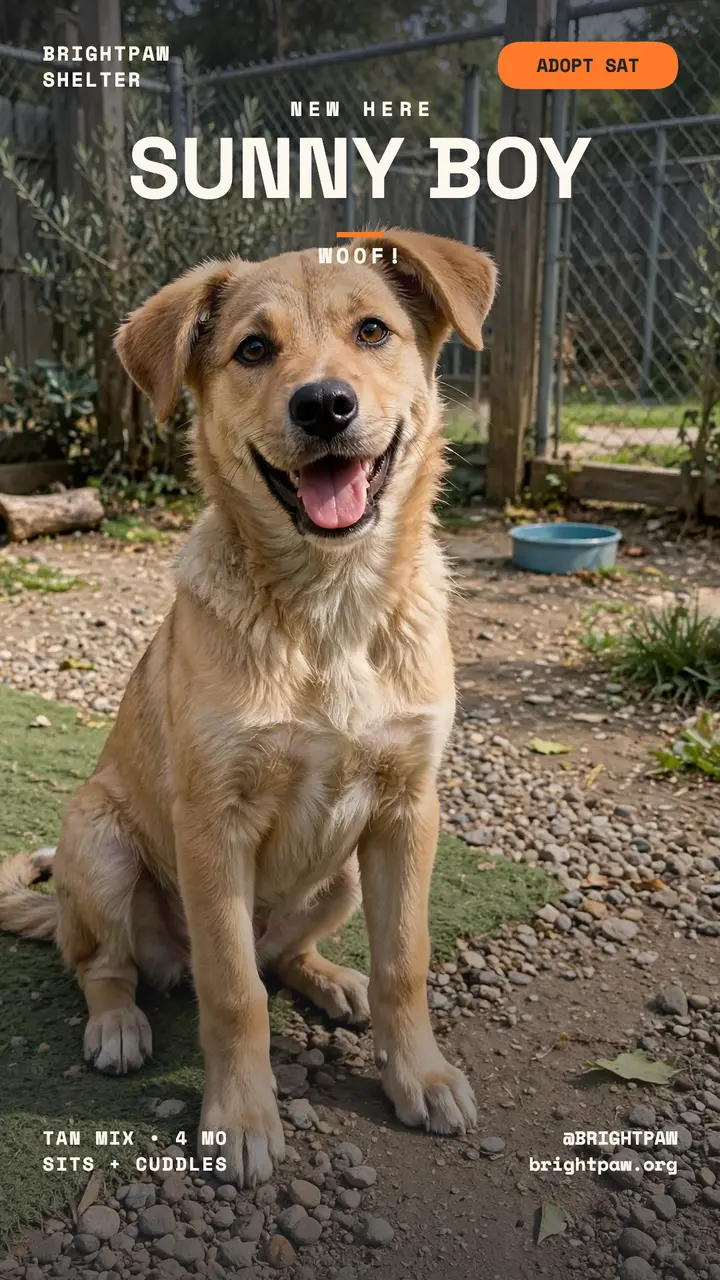 Brightpaw shelter puppy adoption story: puppy adoption story template