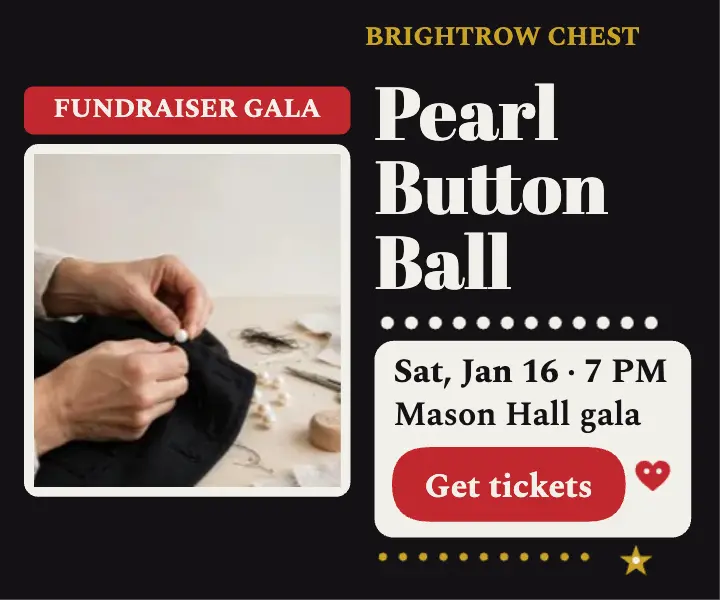 Brightrow Pearl Button Ball fundraiser ad template
