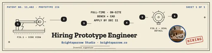 Brightsparrow hiring prototype engineer banner template
