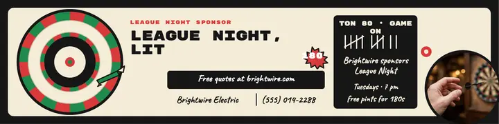 Brightwire darts league banner template