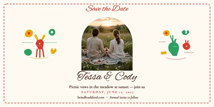 Brindle Ashford picnic save the date: save the date post template