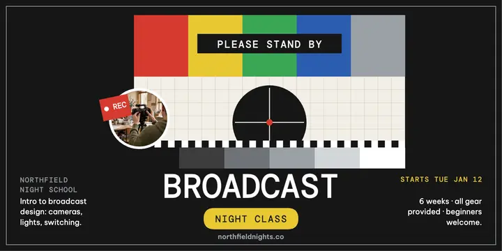 Broadcast night class test card post template