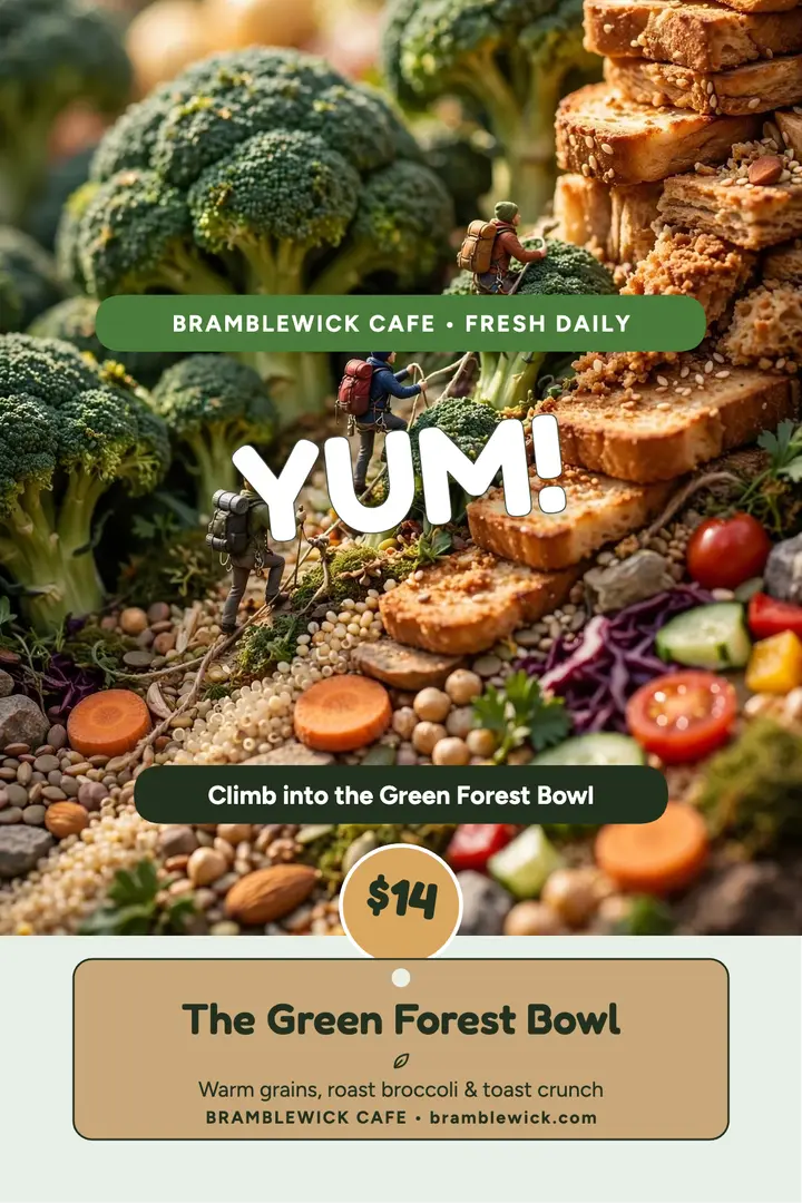 Bramblewick broccoli forest bowl poster template