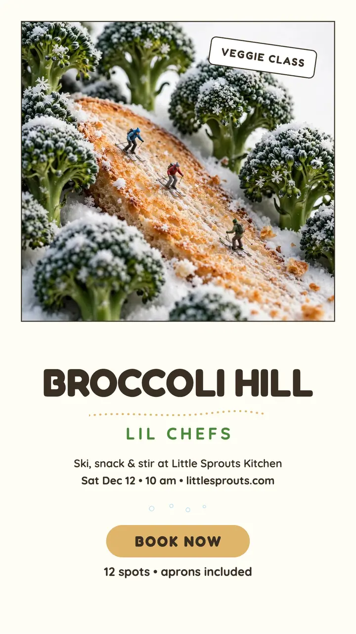 Little Sprouts broccoli hill kids class story template