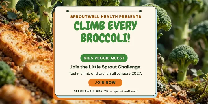 Broccoli forest veggie challenge post template