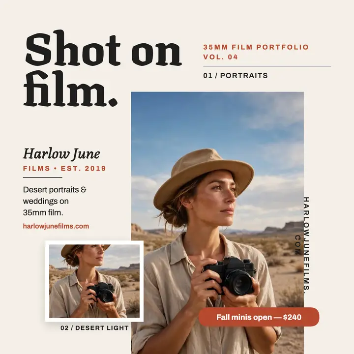 Harlow June Films portfolio post template