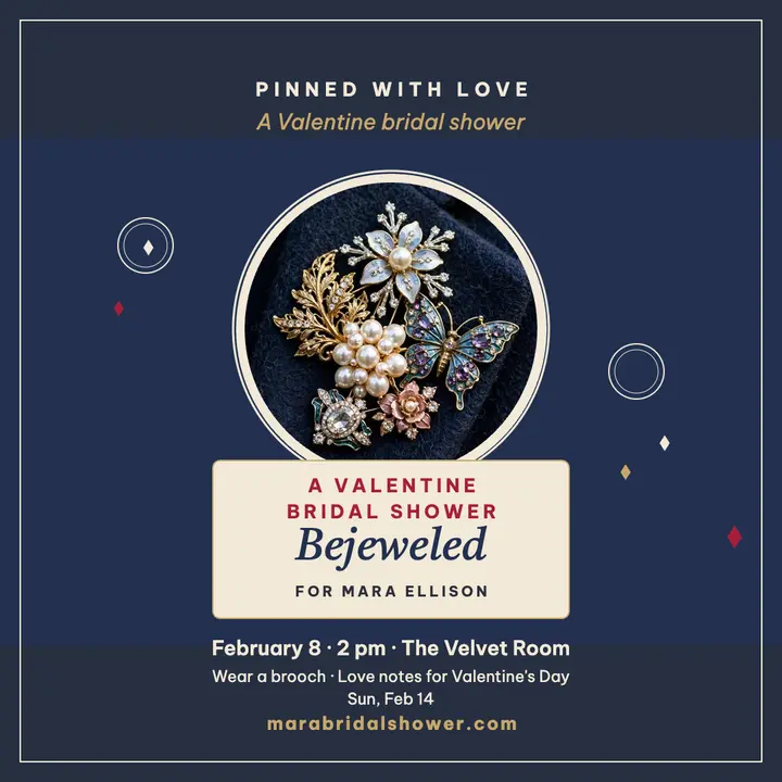 Bejeweled bridal shower post for Mara template