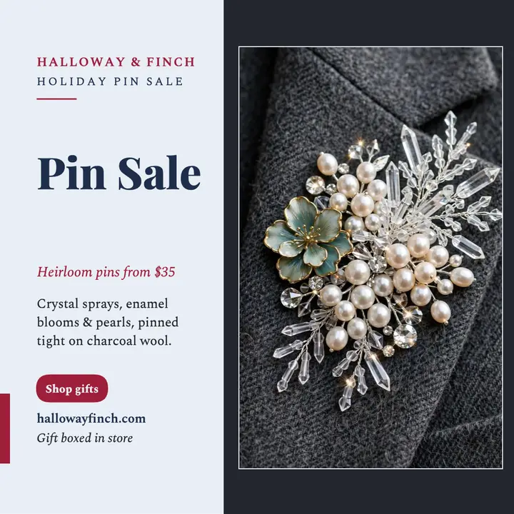 Halloway holiday pin sale post template