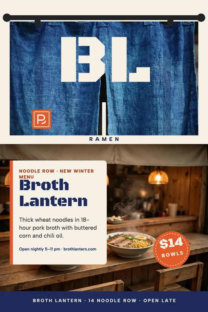 Broth Lantern noren ramen poster template