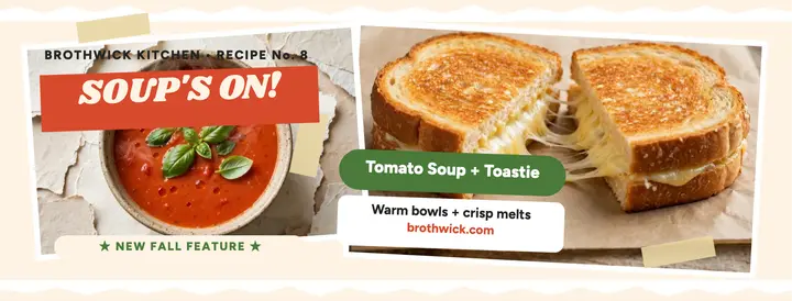 Brothwick soup and toastie collage cover template