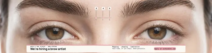 Arch and Ink hiring brow artist banner template