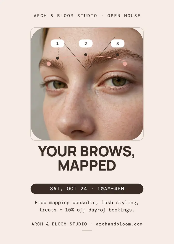 Arch and Bloom brow mapping open house template