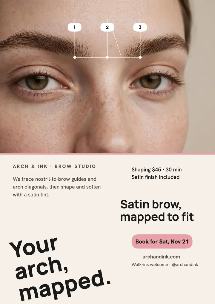 Arch and Ink brow mapping flyer template