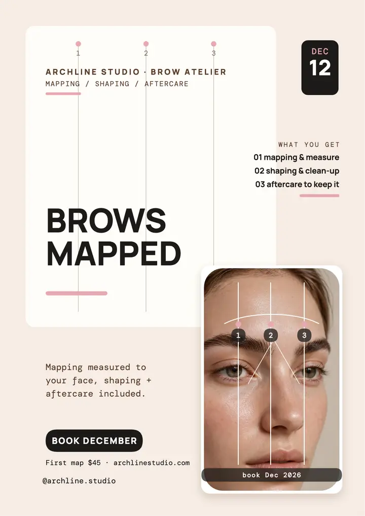 Archline Studio brow mapping flyer template